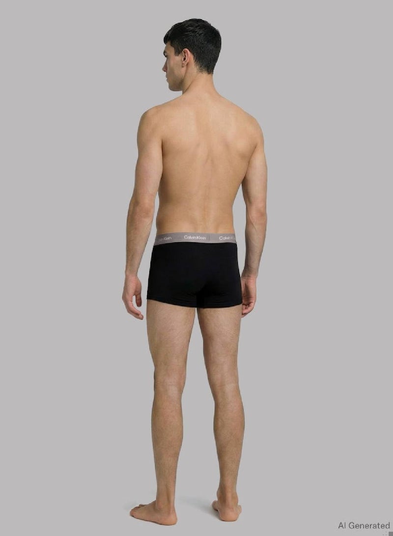 CALVIN KLEIN 3 Pack Low Rise Trunks - Cotton Stretch - Image 4